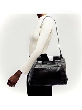 Halston Heritage NEW Crackled Leather Suede